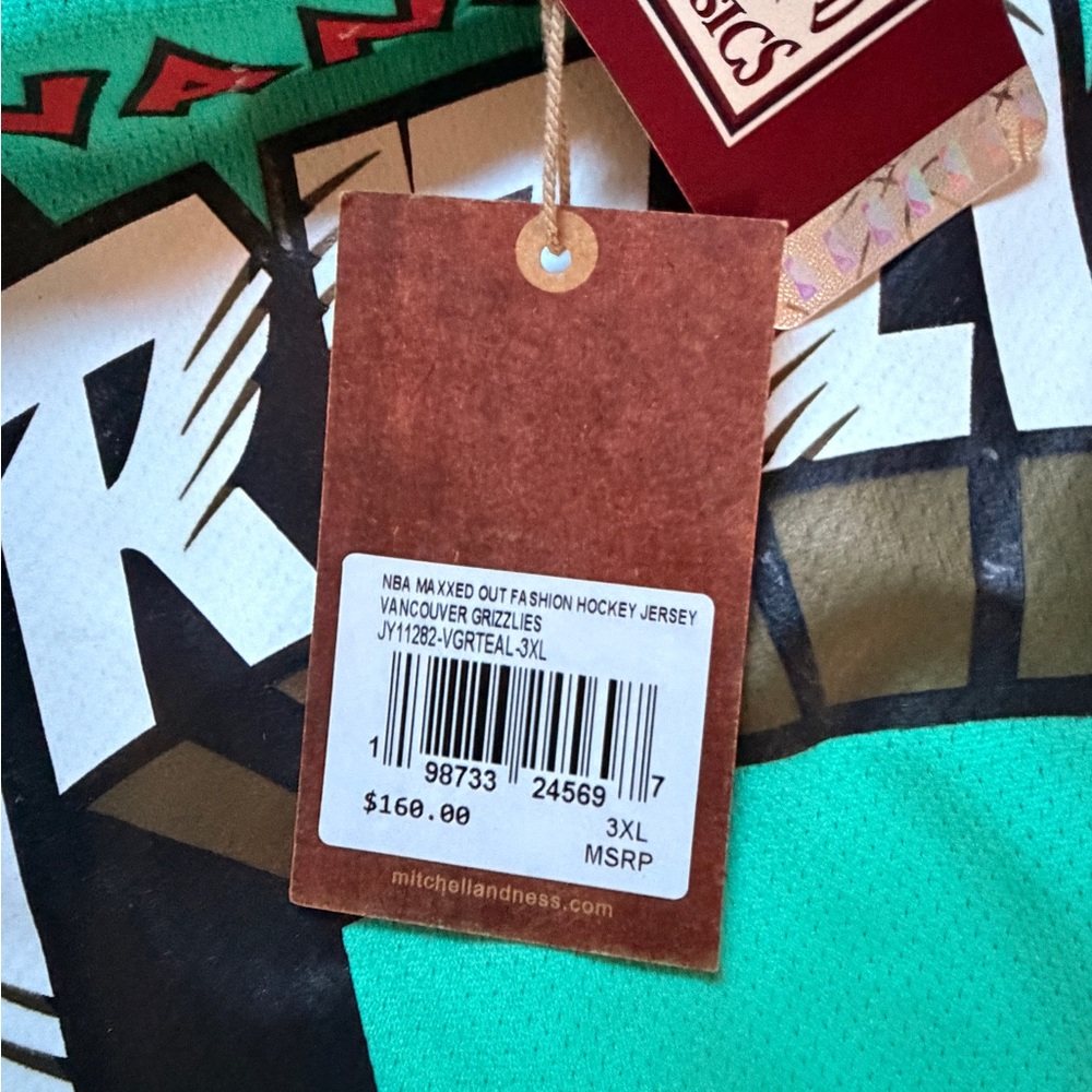 Mitchell & Ness Teal Vancouver Grizzlies #10 Jersey with Black & White Accents - Picture 4 of 4